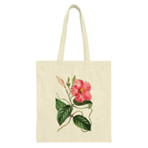Floral Tote Bag, Pink Allamanda Flower, Botanical Art, Vintage Style Bag, Nature Lover Gift, Everyday Tote, Book Bag, Market Bag - Tawshia